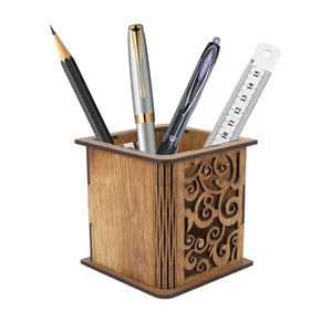 MDF <b>Pen</b> Holder Cup Desktop Organizer New Design with Business <b>Pen</b> Holder and MDF Storage <b>Box</b> - Product Image 1