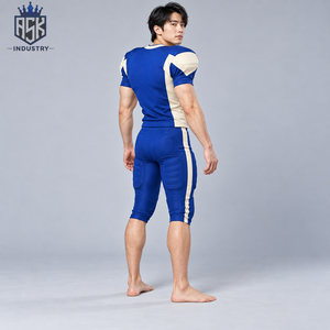 ชุดยูนิฟอร์มอเมริกันฟุตบอลโพลีเอสเตอร์สั่งทำขายส่ง พิมพ์ลายแบบ Dye Sublimation ระบายอากาศได้ดี แห้งเร็ว มีไซส์พลัส พร้อมโลโก้สั่งทำ - Product Image 5