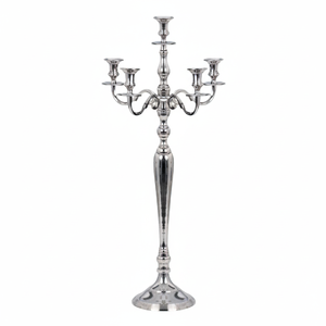 Candelabro de 5 Brazos para Decoración de Centros de Mesa, Chapado en Oro, Hecho a Mano, para Fiestas y Jardines - Product Image 4