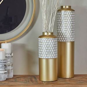 <b>Blue</b> Gold Patterned Decorative Vase Ensemble Contemporary Accent For Upscale Environment Radiance - Product Image 4