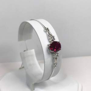 Pulsera de Plata de Ley con Dijes de Rubí, Ajustable, de Lujo, con Piedra de Nacimiento de Julio, Regalo de Joyería para Mujer, Aniversario - Product Image 5