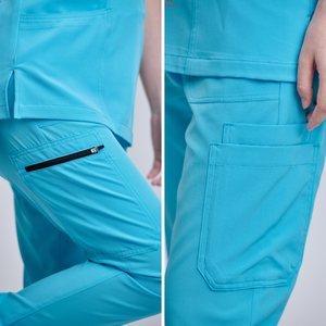 Uniformes médicos de lona de rayón/poliéster/spandex de VN SUPPLIERS, el mono de salón de belleza más cómodo para mujer, ropa de hospital. - Product Image 2