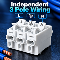 Bloc de jonction 3 positions 902-3P, connecteur rapide sans vis pour câble, 450V 32A, PA66, double poussoir pour panneau de commande d'éclairage