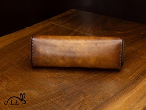 Vintage Cowhide Leather <b>Glasses</b> <b>Case</b> Luxury Handmade Pouch Slim Soft <b>Reading</b> Spectacles Protector Cover Bag LGC-0067 - Product Image 4