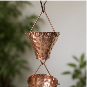 โซ่ทองแดงแขวนตกแต่งสวนสองชั้น สไตล์เรียบง่าย อลูมิเนียมตกแต่งน้ำไหล - Product Image 5