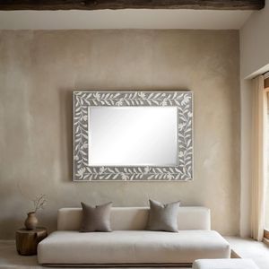 Marco de Espejo con Incrustaciones de Hueso Hecho a Mano Estilo Art Deco, con Forma Personalizada para Decoración de Pared de Lujo, Regalo de Cumpleaños, Hecho a Mano en India - Product Image 1
