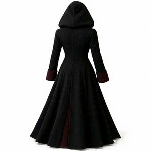 Abrigo con Capucha de Lana Gótico para Mujer - Abrigo Largo Medieval Victoriano Único Bicolor Más Vendido - Product Image 2