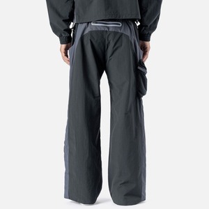 Pantalones Anchos Negros para Hombre, Cintura Elástica con Cordón, Casuales, Transpirables, Ligeros, con Bolsillos Laterales, Estilo Urbano - Product Image 6
