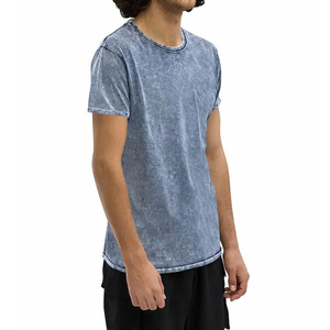 เสื้อยืดคอกลมแขนสั้นทรงเข้ารูปผ้าเจอร์ซีย์ฟอกสีสำหรับผู้ชาย ระบายอากาศได้ดี พร้อมโลโก้สั่งทำและผ้าฝ้าย 100% - Product Image 2
