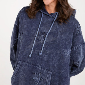 Sudadera con Capucha Estilo Acid Wash para Mujer, Tejido Transpirable, Look Casual Relajado, Gran Venta - Product Image 4