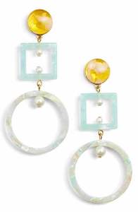 Boucles d'oreilles en résine pour femmes et filles, bijoux fantaisie, boucles d'oreilles en résine faites à la main, prix de gros - Product Image 5