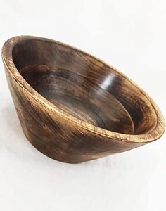 Tazón de Fideos Estilo Japandi, Tazones para Servir Alimentos, Diseño Curvo Grande, Tazón de Madera Hecho a Mano para Frutas y Ensaladas, Vajilla para Eventos - Product Image 2