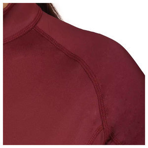 Haut de base équestre pour femme à manches longues et col montant, couleur unie, respirant, en coton élasthanne extensible, avec ceinture imprimée, séchage rapide, pour l'équitation - Product Image 6