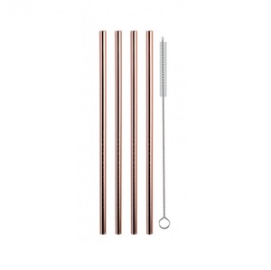 Natural Copper Drink Tubes Durable Reusable <b>Metal</b> <b>Straws</b> Perfect for Home Bar Use Smoothies Juices Mocktails and Iced Drinks - Product Image 3