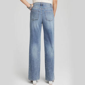 กางเกงยีนส์ทรงหลวมโอเวอร์ไซส์สำหรับผู้หญิง สไตล์สตรีท พร้อมบริการพิมพ์โลโก้ตามสั่ง ผลิตแบบ OEM สำหรับทุกฤดูกาล - Product Image 3