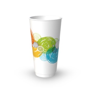 Gobelet en papier jetable de qualité alimentaire à mur unique imprimé personnalisé de 16oz avec revêtement en PE Gobelets jetables - Product Image 1