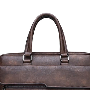 Bolsos para portátiles de cuero auténtico, bolso de mano impermeable de piel sintética para portátiles, bolso de viaje para ordenadores de 15/16 pulgadas con bolsas de almacenamiento - Product Image 3