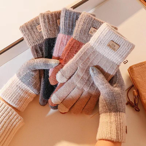 Korean Style <b>Warm</b> Touch Screen Winter Knitted Plus Velvet Thickened Student Cycling Windproof and Cold-proof Fashionable <b>Gloves</b> - Product Image 5