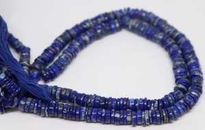 AAA Natural Sodalite Heishi <b>Washer</b> <b>Beads</b> Necklace 3 Strand 5-6 MM Heishi Gemstone <b>Beads</b> 17 Inch Natural Sodalite <b>Washer</b> <b>Beads</b> - Product Image 2
