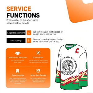 Maillots de hockey OEM de haute qualité sublimés 100% polyester, uniforme de hockey sur glace en mesh, respirant, séchage rapide, imperméable, pour adultes - Product Image 4