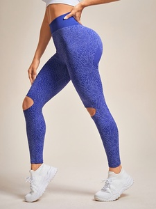 Legging de yoga pour femme à taille haute, imprimé à carreaux, en Spandex/Polyester délavé, extensible dans les quatre sens, respirant, longueur intégrale, effet ventre plat - Product Image 2