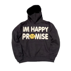 <b>Men's</b> Hooded Sweatshirt 100% Cotton French Terry Black Pocket Design Casual Autumn Wear Regular Fit Printed Letter Pattern - Product Image 1