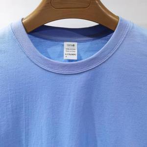 T-shirt pour homme, vert olive, col rond, manches courtes, coupe classique, tissu jersey 100% coton, respirant, couleur unie, décontracté - Product Image 4
