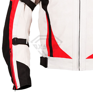 เสื้อแจ็คเก็ตมอเตอร์ไซค์สำหรับผู้ชาย สีขาว แดง ดำ แขนยาว กันลม ดีไซน์สีตัดต่อ ใส่ได้ทุกฤดู ราคาถูก รับผลิตแบบ OEM - Product Image 5