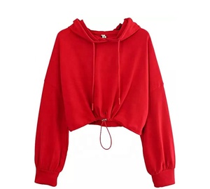 Sudadera con Capucha Corta de Manga Larga Personalizada para Mujer al por Mayor, Diseño Personalizado de Alta Calidad, Talla Grande XL, Top Informal de Moda Urbana - Product Image 5
