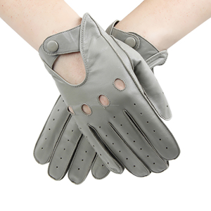 Gants de conduite en cuir pour femmes, design tendance, compatibles écran tactile, respirants, en cuir souple, au prix d'usine - Product Image 1