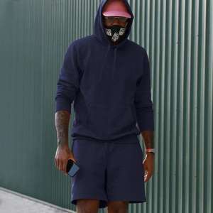 Conjunto Deportivo Cortavientos de Invierno para Hombre, Sudadera con Capucha Informal de Color Sólido, 100% Algodón Orgánico, Servicio OEM - Product Image 5