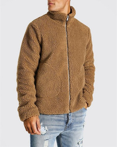 Vêtements pour hommes avec couleur contrastée personnalisée, manteau en fausse fourrure Sherpa d'hiver, veste en polaire flanelle, veste en polyester pour hommes - Product Image 4