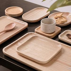Plateau carré en chêne artisanal et écologique - Design rustique minimaliste, qualité alimentaire, plateau utilitaire de qualité commerciale pour la restauration - Product Image 1