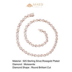Collier en Moissanite Plaqué Or Rose, Chaîne Fine Tendance, Bijou Élégant avec Pendentif Infini, Style New York City - Product Image 6
