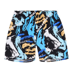 Shorts de bain imprimés pour hommes, taille mi-haute, avec cordon de serrage, en tissu maillé imperméable, séchage rapide, décontractés, coupe haute - Product Image 5