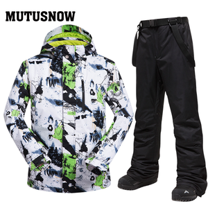 Veste de ski imperméable pour homme et unisexe avec pantalon à bretelles, tenue de sport d'hiver coupe-vent pour la neige - Product Image 2