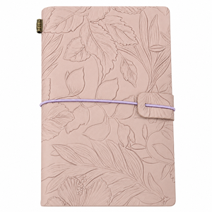 <b>A6</b> Vintage Floral Leather Journal Retro Embossed Flower Travelers Notebook Travel Notepad with Pocket Wholesale - Product Image 6