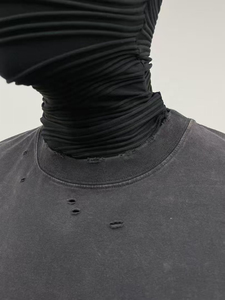 เสื้อยืดผู้ชายสไตล์ดิสเทรส ราคาถูกจากโรงงาน คุณภาพเยี่ยม ระบายอากาศได้ดี รับสกรีนโลโก้/สีตามสั่ง เสื้อยืดดิสเทรสสุดฮิต น้ำหนักเบา - Product Image 3