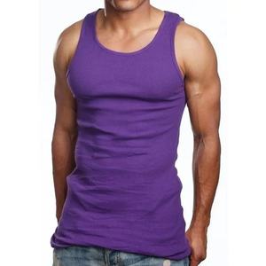 Débardeurs de sport côtelés en coton pour hommes - Product Image 1