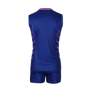 Conjunto de Camiseta y Pantalones Cortos de Voleibol Sublimados en Azul y Rosa para Mujer, Uniforme Transpirable de Poliéster, Camiseta de Béisbol Personalizada de Manga Corta - Product Image 2