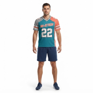 Maillot de football personnalisé pour homme, vert sarcelle et orange, tenue d'équipe, chemise de sport, uniforme athlétique, numéro personnalisé sublimé - Product Image 3