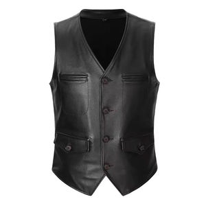 Chaleco de cuero genuino de moda a bajo precio, talla grande, hecho en Pakistán, chaleco de cuero en venta - Product Image 1