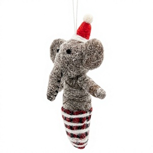 Knitted Elephant Christmas Decoration Handmade Traditional Cartoon <b>Animal</b> Figurine Indoor Holiday Decor Small Size Wall Hanging - Product Image 3