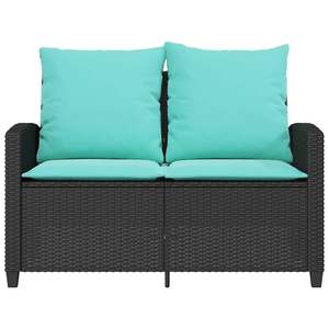 Ensemble de canapé de patio 2 places en polyrotin noir avec coussins et table pour l'extérieur - Product Image 5