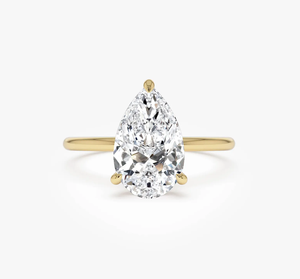 Anillo de Diamante con Corte Pera Cultivado en Laboratorio en Oro de 14K para Uso Diario - Estilo de Lujo para Bodas y Fiestas - Product Image 1