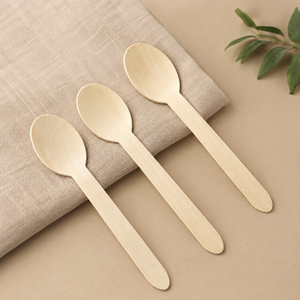 Ensemble de couverts en bois biodégradables, couverts de voyage écologiques, couteau, fourchette, cuillère recyclables, ustensiles jetables sans danger pour les aliments - Product Image 4