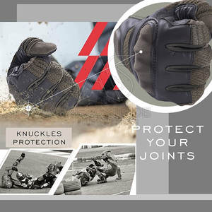 Gants de course en cuir pour l'hiver avec support de paume renforcé, design léger, fermeture antidérapante pour la course et les sports - Product Image 2