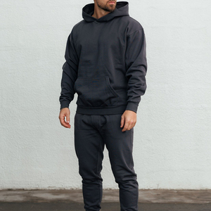High Quality 240g No <b>Strings</b> Blank Fleece Drop Shoulder Pocket Autumn Men Cotton Pullover <b>Hoodies</b> Wholesale Custom Printing - Product Image 4