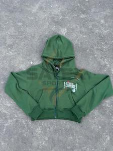 High Quality Women's Hoodies & Sweatshirts Drop Shoulder Heavyweight Oversized 400gsm <b>Cropped</b> Boxy Fit <b>Zip</b> <b>up</b> Hoodie Women - Product Image 3