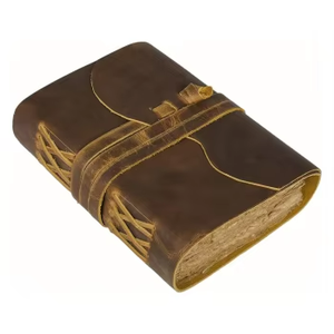 Carnet de notes/journal en cuir vintage marron antique fait main avec bords festonnés lisses pour l'écriture – Idéal pour la promotion - Product Image 6